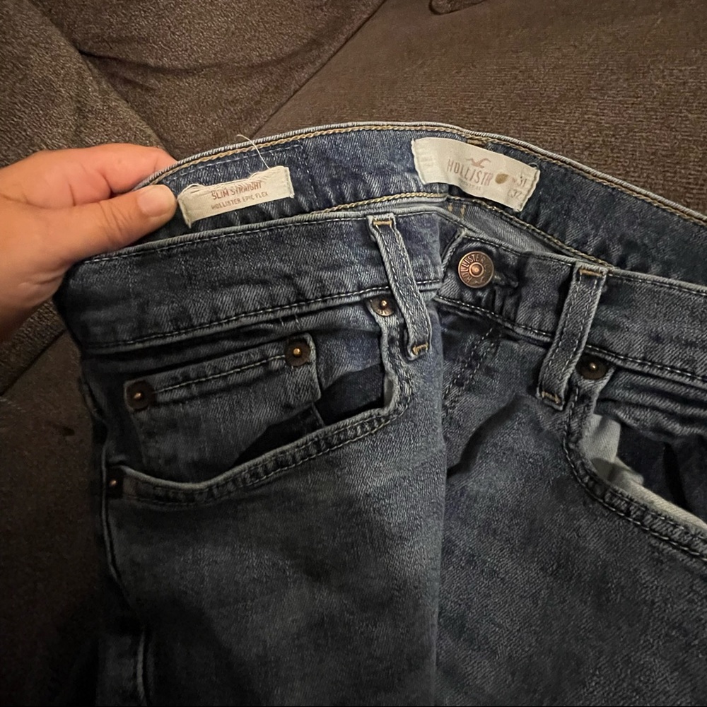 Mens Hollister slim straight epic flex jeans, 31x32.